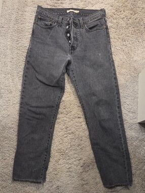 Levi's Straight Leg Jeans in Washed Black